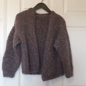 Vintage hand knit cardigan wool sweater